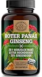 Ginseng Kapseln 1800mg -WICHTIG: 20:1 Roter Panax Extrakt (=36000mg Ginsengwurzel je Tagesdosis) -maximale Bioverfügbarkeit +20% Ginsenoside- Panax Ginseng Kapseln DE SCHEUNENGUT®