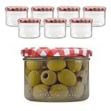 Devitre 8er Set Marmeladengläser 210 ml Einmachgläser mit Deckel und Etiketten