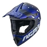 Kinder Crosshelm Spark AHP – Motocrosshelm Helm Motorradhelm Motocross Jethelm Kinderhelm für ATV Quad und Dirtbike (S)