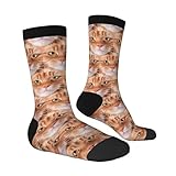 Katzengesicht Socken Damen Unisex Lustige Socken Schweißabsorbierend Wandersocken Für Herren Laufen Outdoor 40Cm