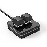 BRIMFORD 2 Tasten Mini Tastatur - Custom Keypad - Mechanische RGB Gaming Tastatur, Programmierbar, Makro, Benutzerdefiniert, Kompakt, Typ-C, für Windows & Mac (Schwarz, Zwei Tasten/Leere)