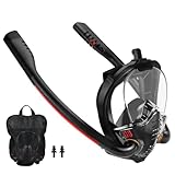 Feelhap Schnorchelmaske Erwachsene,Tauchermaske Erwachsene Doppelrohre Tauchmaske Schnorchelmaske Vollmaske Anti-Fog und Anti-Leck-Technologie,CO2 Sicher,Vollgesichtsmaske Tauchmaske Schnorchelset