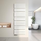 Heilmetz Badheizkörper Flach Design Heizkörper Handtuchtrockner für Badezimmer Handtuchheizkörper mit Seitenanschluss 600x1662mm Handtuchwärmer Weiß 977W
