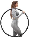 hulaOne Classy Hoop Fitness Reifen – Eleganter Premium Hula-Hoop für Erwachsene zum Muskelaufbau und zum abnehmen, 1,2 kg, Schwarz