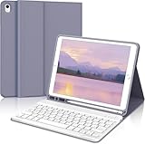 Occtingkind, Hülle mit Tastatur für iPad Pro 12,9 Zoll, Magnetische Abnehmbar Tastatur für Apple iPad Pro (2018-2022), Deutsches Layout QWERTZ (Dunkelviolett)