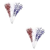 VICASKY 24 Stck. Teiliges Künstliche Beerenzweige in Rot Weiß Blau Lebensecht Robuste Verarbeitung Patriotische Dekoration für Vielseitig für Wohnzimmer Schlafzimmer Partyräume Geeignet