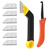 Fugenkratzer, 9er Set Fliesenfugenkratzer, inkl. 7 Ersatzklingen und 1 Ecksäge, Fliesenreinigungsklinge, Rasierklinge