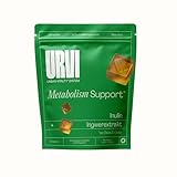 URVI Metabolism Support Gummies - 200 mg Inulin, 100 mg Ingwerextrakt, Chrom & Cholin - Zuckerfrei, Glutenfrei - Ingwer & Zitrone Geschmack - 30 Stück
