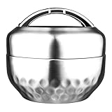 Generisch Edelstahl Isolierbehälter Für Lebensmittel - Wasserdichte Doppelschicht | 1 Liter Lebensmittelbehälter Mit Tragegriff,Für Arbeit Schule Lagerung Salat Reise Picknick