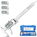 Kynup Messschieber Digital, 150 mm Schieblehre Digital Edelstahl, Elektronik Messschieber Messwerkzeuge, voll ausgeschaltet, LCD Display für Haushalt und Industrie Messung Messlehre