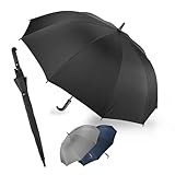 Langenberg Stockschirm sturmfest LORD – [EXTRA SPANNWEITE] Regenschirm groß mit nachhaltiger Bespannung – Umbrella inkl. automatischer Öffnung, Windproof-Technologie und edlem Griff