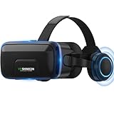 XWP VR Brille Mit Kopfhörern, 3D Virtual Reality Headset Mit HD-Anti-Blaulicht-Linsen, Für Spiele & 3D Filme,Kompatibel Mit iPhone Und Android 4,7–7,2 Zoll Smartphones,Geschenke Für Kinder Und Familie