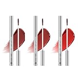 3PCS Peel Off Lip liner Stain, Wasserfest Tattoo Matte Finish Lippenfleck, Lang Anhaltender Übertragungsfest Lippenstift, Hochpigmentierte Farbe für Frauen (Dunkelrot/Ziegelrot/Rose)