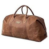 DRAKENSBERG Weekender 'David' (L) Leder Reisetasche Herren und Damen im Vintage-Design, erweiterbar, 60L - Havanna-Braun, DR00306