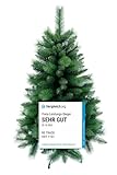 RS Trade 1101 120 cm Weihnachtsbaum PVC künstlich (Ø ca. 76 cm) mit 446 Spitzen - Preis-LEISTUNGSSIEGER - Schnellaufbau Klappsystem, schwer entflammbar, unechter Tannenbaum inkl. Metallständer