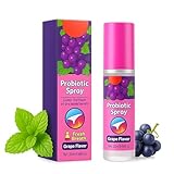 Mundspray gegen Mundgeruch, Atemerfrischer mit Fruchtgeschmack – Tragbares Mundspray mit Traubenaroma für frischen Atem unterwegs, 20 ml