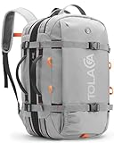 Tolaccea Reiserucksack, Handgepäck Rucksack Flugzeug, TSA-Freundlicher Laptop Rucksack 15,6 Zoll, Erweiterbar 40L auf 50L, Weekender Herren für Reise Wandern Camping