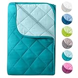 wometo Microfaser Sommer Steppbett Wende-Design 135x200 oekoTex – türkis Kochfest 95° Sommerbettdecke Leichtsteppbett für Camping und heiße Tage I ohne Bezug verwendbar I farbig & bunt
