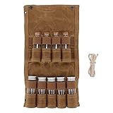 9 Stücke Gewürzflasche Nasswachs Leinwand Tragbare Gewürz Aufbewahrungstasche Mit Glas Für Outdoor Camping Reisen Bergsteigen Wandern Picknick(Khaki)