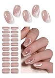 Wahrshei UV Nagellack selbstklebend | Rosa Gelee selbstklebend Nagel UV Gel | 20 Stück selbstklebende Nagelfolien | Gel Nail Stickers, Aufkleber und Schablonen für Nail Art