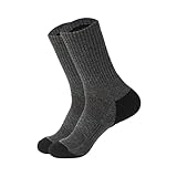 Nidddiv Freizeit Socken Herren 43 46 Wandersocken aus Wolle für Männer und Frauen, Wollsocken mit Kissen für Camping, Jagd, Arbeit Strumpf Junge (Dark Gray, One Size)