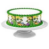 Tortenband Dinosaurier essbar - 4 Stück á 24cm x 5cm passend für Torten bis 30 cm zum mitessen - kreative Dekoration für Torten