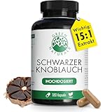 Green Naturals® Schwarzer Knoblauch Kapseln - Hochdosiert: 750 mg (15:1 Extrakt) - Entspricht 11250 mg Tagesdosis - Black Garlic