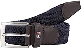Tommy Hilfiger Herren Gürtel New Adan Belt 3,5 cm Stoffgürtel, Blau (Sky Captain), 100 cm