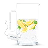 Wessper Glaskaraffe, Glas Krug, Wasserkaraffe, Eistee Krug, Saft Krug ca. 2.5 ltr. aus hitzebeständigem Borosilikatglas für hausgemachte Getränke, Eistee, Milch, Kaffee, Wein