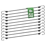 Mehr Garten Spanngummis mit Haken, 10 Stück, 45 cm, Ø 8 mm, Universal Expander bis 30 kg belastbar, Gepäckspanner wetterbeständig, Gummispanner