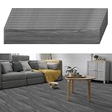 Jiubiaz PVC Bodenbelag Selbstklebend, 5m² Vinylboden Rutschfest wasserfest, Vinyl Fliesen Klebefliesen Boden für Küche Wohnzimmer Balkon, 91,44x15,24cm Dicke 2 mm (36 Fliesen,Dunkelgrau)