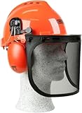 Oregon Yukon Kettensägen-Sicherheitshelm mit Gehörschutz und Netzvisier (562412), Orange