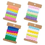 Bofanze 24 Yard 5 mm Zackenlitze Band zum Nähen 6 Colours Rick Rack für Dekoration Band Wave Bending Fringe Trim Ribbon Zickzackband Zackenlitze für Sewing, Party, Crafts, Zierband zum Nähen