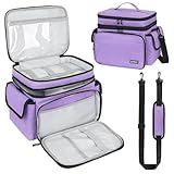 LEFOR·Z Nähzubehör Tasche,Nähset Aufbewahrungstasche Organizer,Doppelschicht Nähzeug Tragetasche für Anfänger,Reisende,Nähkurse,groß,lila