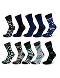 Basic Treasure 10 Paar Kindersocken 31-34 Jungen, Crew Socken, Dino-Motive, Bunte Socken, 70% Baumwolle OEKO-TEX Socken Kinder