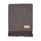 menique Wool Blanket Milan 125x180 cm Dunkelgrau, Dicke Decke Plaid Extra Fine Fall Blanket
