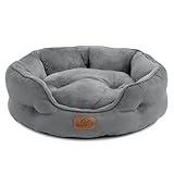 BEDSURE Katzenbett waschbar Katzen Bettchen - 51x48x15cm Bett grau mit zweiseitig Innenkissen Katzenschlafplatz für Katzen oder kleine Hunde