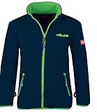 Trollkids Fleece Jacke Oppdal XT, Marineblau/Hellgrün, Größe 128