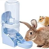 LeerKing Kaninchentränke Kleintiertränke Kein Tropfbecher Automatische Wasserspeicherung Trinkflasche für Hasen Kaninchen Ratten Hamster Meerschweinchen Nager Kleintiere 500 ML Blau