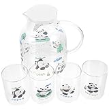 Ciieeo 1Satz Wasserkrug mit Panda Saftkrug mit Deckel und Hochtemperaturbeständig für Kalte Getränke Einfacher Griff Auslaufsicher