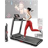 Sportstech FX300 Ultra Slim Faltbares Laufband - Deutsches Qualitätsunternehmen | Video-Event & Multiplayer App,USB,Fingerpulssensor | Große Lauffläche & 2 PS bis 16km/h, 110kg max+Pulsgurt kompatibel