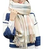 Tuopuda Damen Schal Kariert Pashmina XXL Stolen übergroßer Herbstschal Winterschal Karo Tartan Schultertuch Plaid Deckenschal Modeschal Weicher Warmer Oversized Fransen Poncho, O, Einheitsgröße