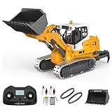 kolegend Profi-Funkfernsteuerung Bulldozer für Erwachsene - Metall-Mikro-Maßstab RC-Baumaschine mit Gewindespindel-Ladesystem, Dual-Battery in Tragekoffer