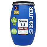 plasteo® 220 Liter Regentonne Deckelfass Lagerfass Wasserfass Witterungsbeständig Frostsicher Langlebig Lebensmittelecht Gefahrgutzulassung Industriequalität