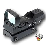 Red Dot Visier Multi-Dot Sight Scope Leuchtpunktvisier Reflexvisier – Rot Grün Absehen Tactical, 4 Punktformen – 19mm Weaver-Montage oder Picatinny