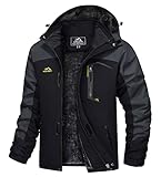 TACVASEN Herren Wanderjacke Wasserdicht Fleece Jacket Winter Warme Outdoorjacke Übergangsjacke Funktionsjacke, Dunkelgrau, XL