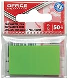 Office Products 14223431-02 Index Haftstreifen Standard Tabs Sticker Lesezeichen/Grün/Mini-Haftmarker aus 60 μm PP-Folie/ 25x43 mm/ 1x50 Blatt/Textstreifen Beschreibbare