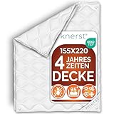 KNERST® Bettdecke 155x220 cm - 4 Jahreszeiten Bettdecken 155x220 - Bettdecken -Schlafen zu jeder Jahreszeit - Ganzjahresdecke 155x220 waschbar - leichte Sommerdecke & warme Winterdecke 155x220