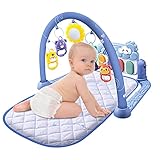 Baby Activity Spielmatte, Baby Spieldecke mit Musik und Licht, Kick und Play Piano Gym Mat für Neugeborene Kleinkinder, Lernspielzeug ab 3 Monaten