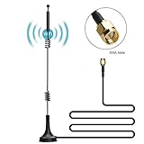 COVVY Dual-Band Magnetische Antenne, 12 DB, omnidirektionale 2,4 G, 5 G/5,8 G, Peitschenantenne – SMA-Stecker mit 3 m Kabel – Verlängerung für Überwachungskamera, IP-Kamera, FPV-Drohne